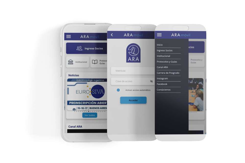 Mockup de pantallas de la app