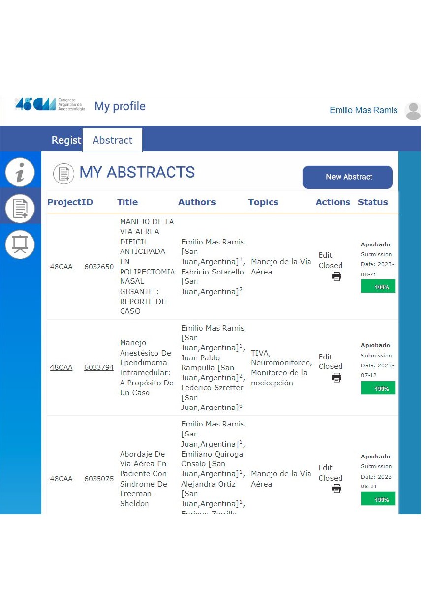 Abstract list with statuses on the KingConf platform