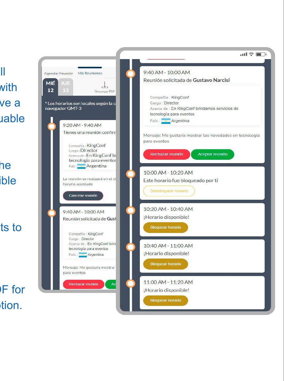 Meeting schedule on the business rounds platform